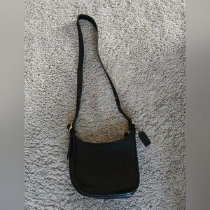 Vintage black leather coach Janice bag